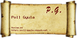 Poll Gyula névjegykártya